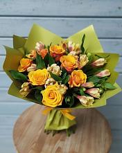 Букет цветов из:  Альстромерии и Розы в Приаргунске