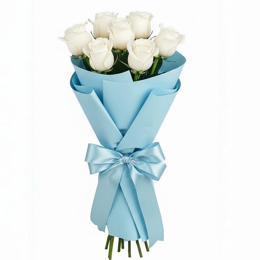 Букет 7 белых роз Проуд в Приаргунске