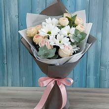 Букет цветов из:  Хризантемы и Розы в Приаргунске