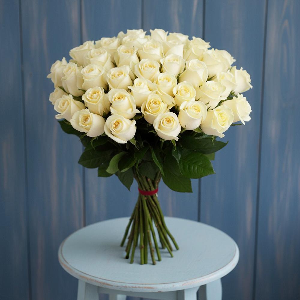 Букет 51 Белая роза Эдлесс Лав в Приаргунске