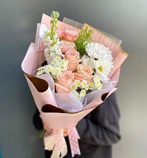 Букет цветов из:  Хризантемы и Розы в Приаргунске
