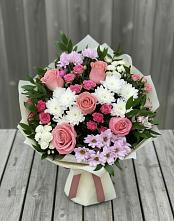 Букет цветов из:  Альстромерии, Гвоздики, Розы и Хризантемы #REPLACE_PRED# Приаргунске