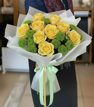 Букет цветов из:  Хризантемы и Розы #REPLACE_PRED# Приаргунске