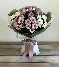 Букет цветов из:  Хризантемы и Розы в Приаргунске