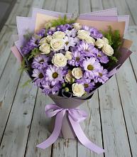 Букет цветов из:  Хризантемы и Розы в Приаргунске